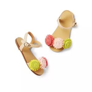 Kids Sandals with Colorful Pom Poms | Janie & Jack | Size 8